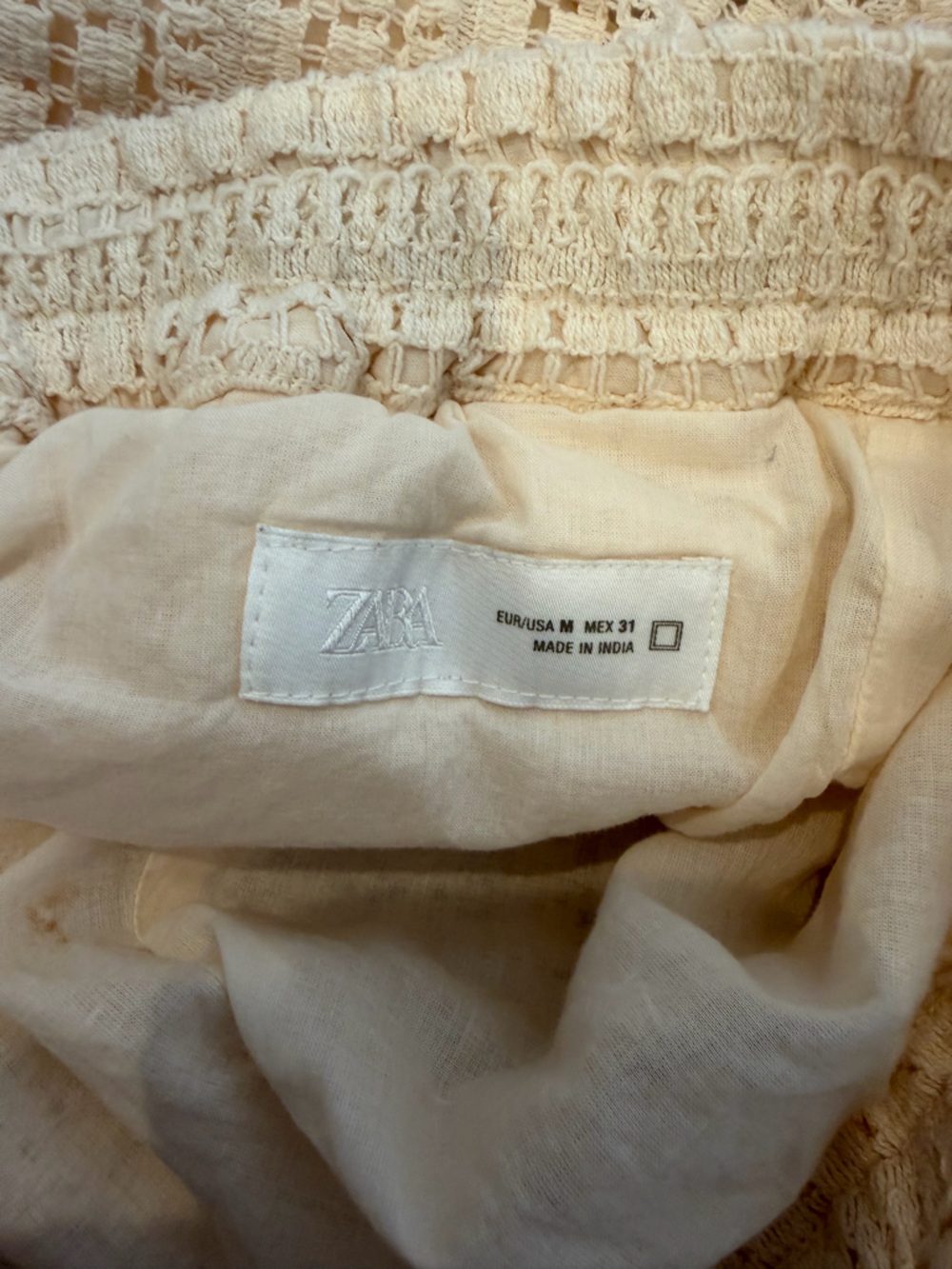 Zara Cream Crochet Top & Shorts Set - L/M - Picture 2 of 9
